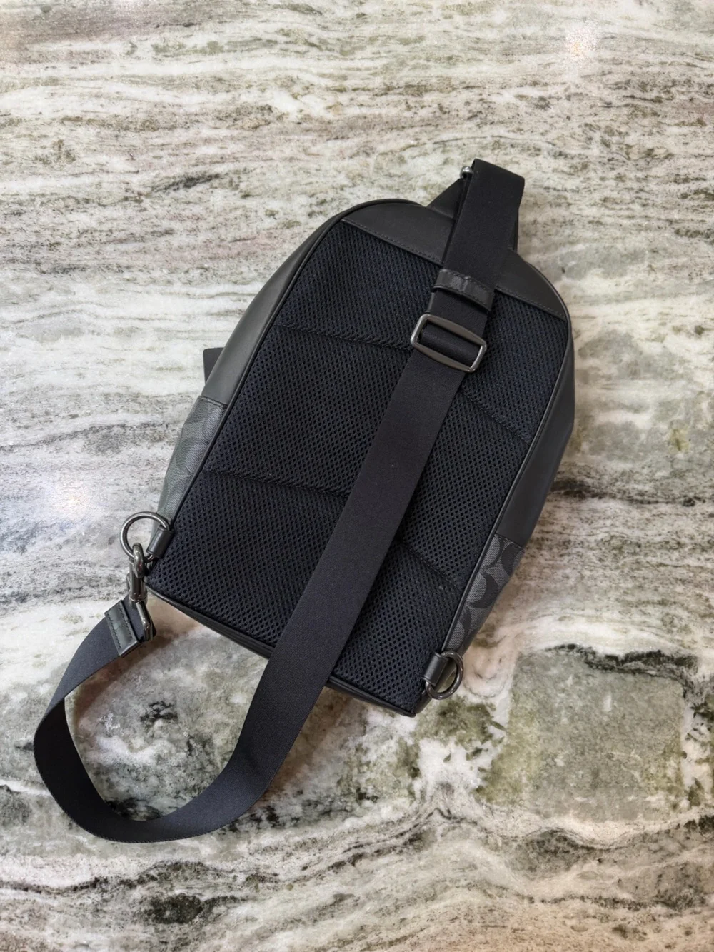 Coach Men's Black Signature Crossbody Sling Bag